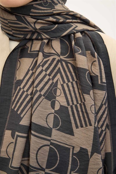 Urban Hours Elvora Koyu Antrasit Mayda Şal 190x70