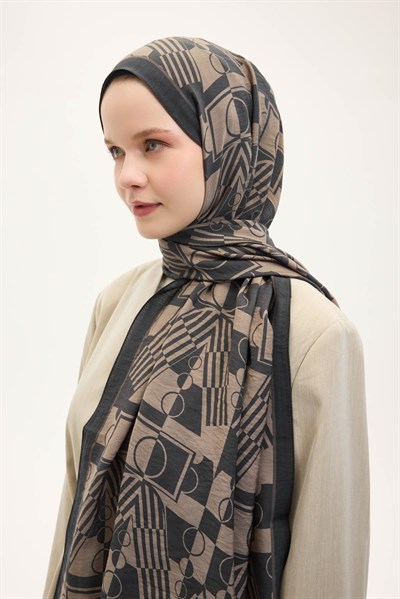 Urban Hours Elvora Koyu Antrasit Mayda Şal 190x70