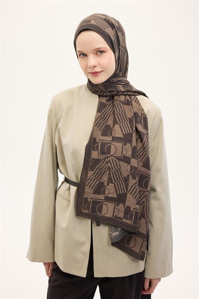 Urban Hours Elvora Çikolata Kahve Mayda Şal 190x70