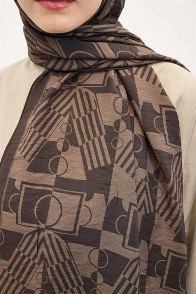Urban Hours Elvora Çikolata Kahve Mayda Şal 190x70
