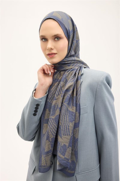 Urban Hours Elvora Indigo Mayda Şal 190x70