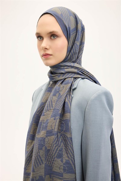 Urban Hours Elvora Indigo Mayda Şal 190x70
