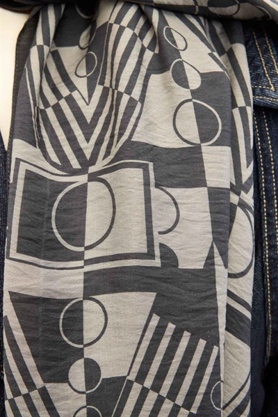 Urban Hours Elvora Dumanlı Siyah Mayda Şal 190x70