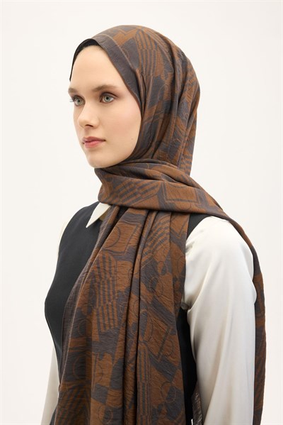 Urban Hours Elvora Acı Kahve Mayda Şal 190x70