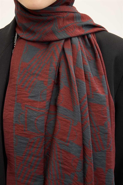 Urban Hours Elvora Kiremit Mayda Şal 190x70