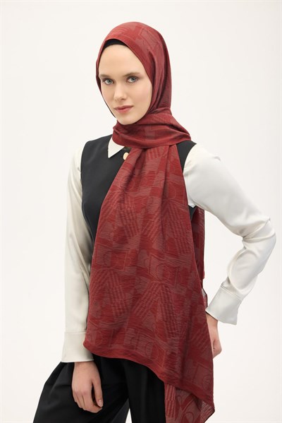 Urban Hours Elvora Kiremit Kırmızı Mayda Şal 190x70