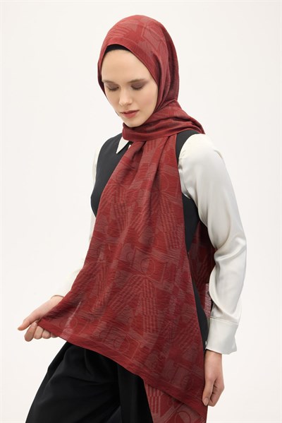 Urban Hours Elvora Kiremit Kırmızı Mayda Şal 190x70
