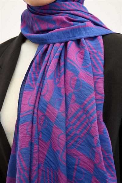 Urban Hours Elvora Eflatun Mayda Şal 190x70