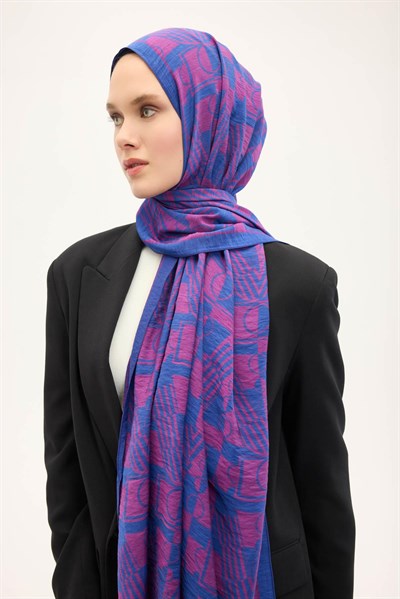 Urban Hours Elvora Eflatun Mayda Şal 190x70