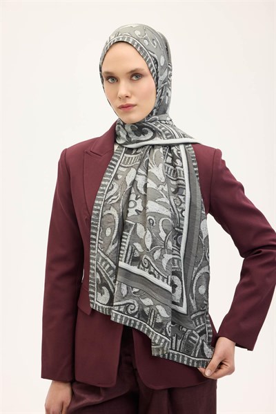 Urban Hours Antik Açık Gri Mayda Şal 190x70