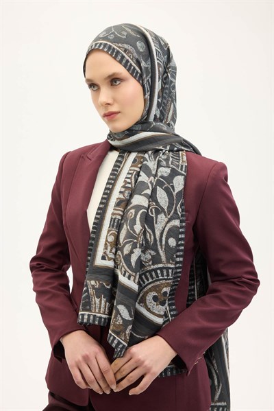 Urban Hours Antik Koyu Antrasit Mayda Şal 190x70