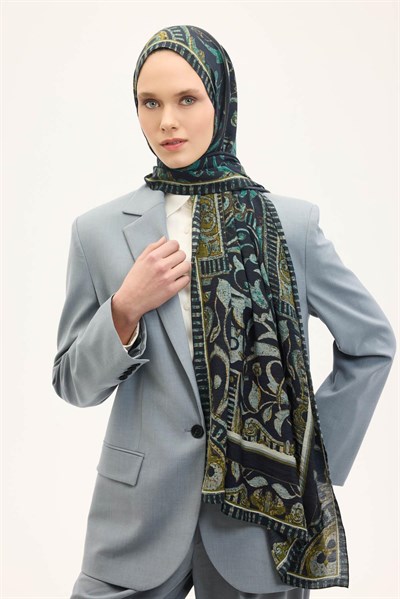 Urban Hours Antik Siyah Mayda Şal 190x70