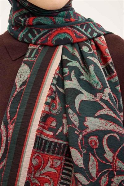 Urban Hours Antik Zümrüt Yeşili Mayda Şal 190x70