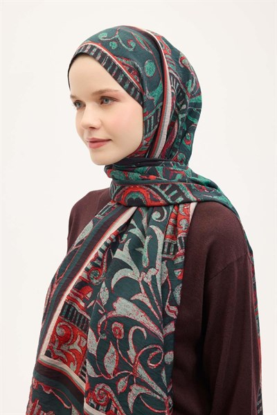 Urban Hours Antik Zümrüt Yeşili Mayda Şal 190x70