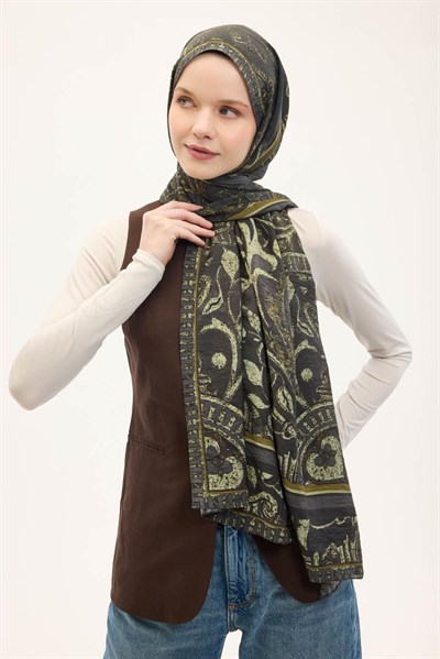 Urban Hours Antik Acı Kahve Mayda Şal 190x70