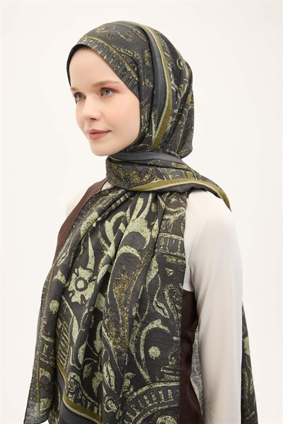 Urban Hours Antik Acı Kahve Mayda Şal 190x70