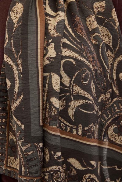 Urban Hours Antik Koyu Kahverengi Mayda Şal 190x70