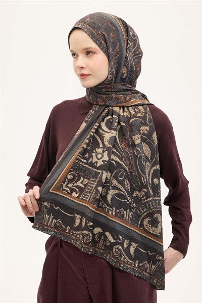 Urban Hours Antik Koyu Kahverengi Mayda Şal 190x70