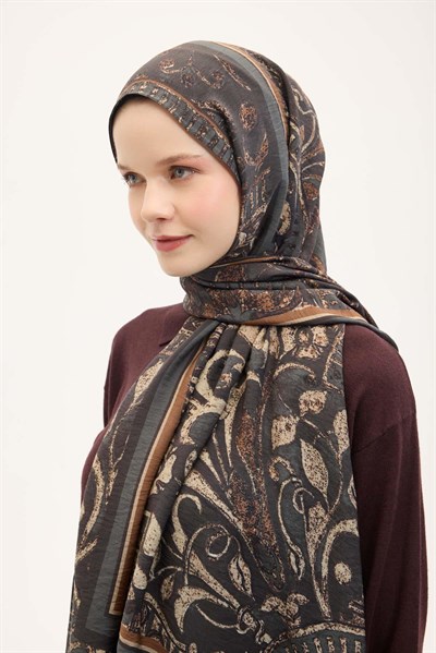 Urban Hours Antik Koyu Kahverengi Mayda Şal 190x70