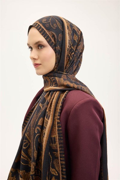 Urban Hours Antik Koyu Siyah Mayda Şal 190x70