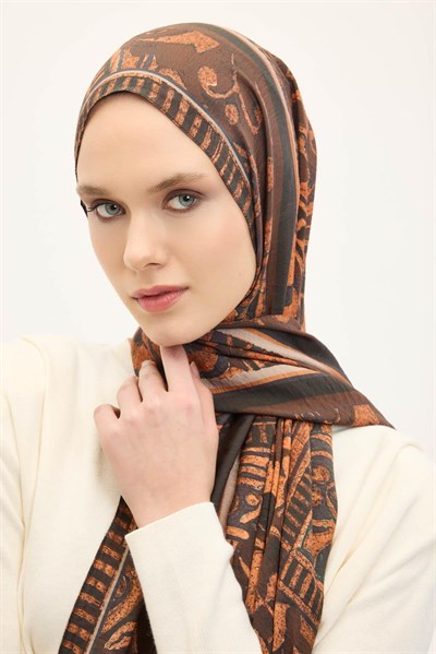 Urban Hours Antik Koyu Kahve Mayda Şal 190x70