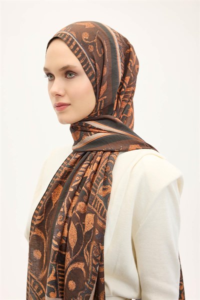 Urban Hours Antik Koyu Kahve Mayda Şal 190x70