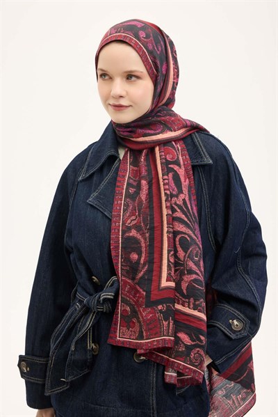 Urban Hours Antik Vişne Mayda Şal 190x70