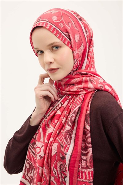 Urban Hours Antik Çilek Kırmızı Mayda Şal 190x70