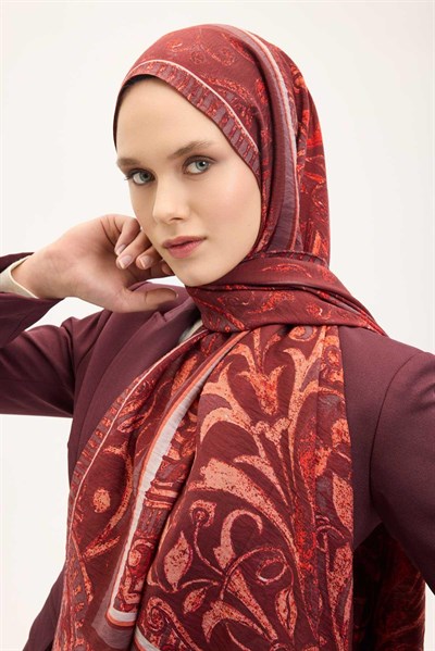 Urban Hours Antik Koyu Mürdüm Mayda Şal 190x70