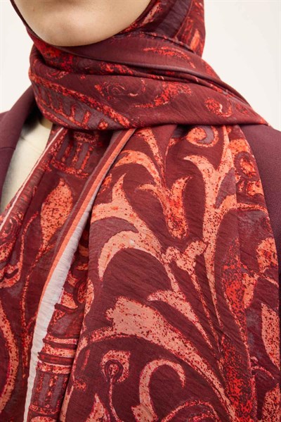 Urban Hours Antik Koyu Mürdüm Mayda Şal 190x70