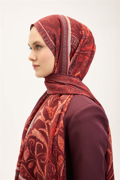 Urban Hours Antik Koyu Mürdüm Mayda Şal 190x70