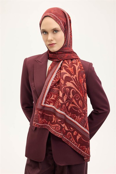 Urban Hours Antik Koyu Mürdüm Mayda Şal 190x70