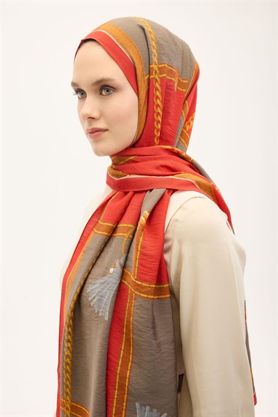 Urban Hours Büyük Zincir Vizon Mayda Şal 190x70