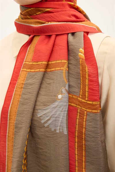 Urban Hours Büyük Zincir Vizon Mayda Şal 190x70