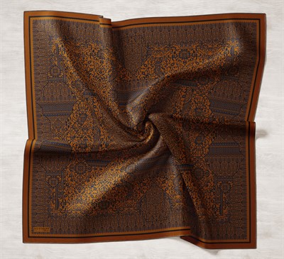 Tencel Monare Eşarp Madalyon Desen Taba 90X90