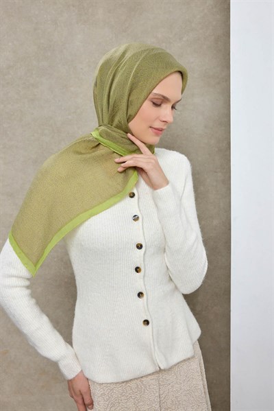 Tencel Monare Eşarp Labirent Desen Mocha Mousse 90X90