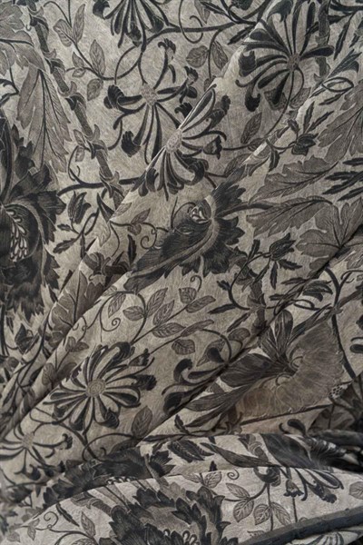 Tencel Monare Eşarp Floral Desen Gri 90X90