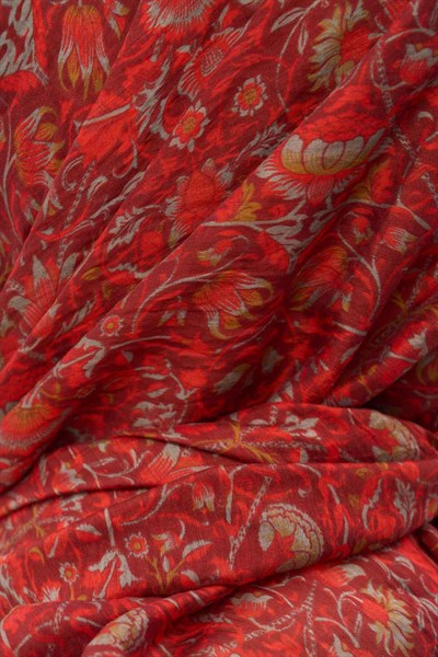 Tencel Monare Eşarp Saray Baharı Desen Bordo 90X90