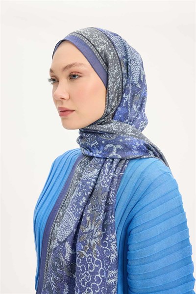 Tencel Monare Şal Funda Vintage Botanik Desen 75x195