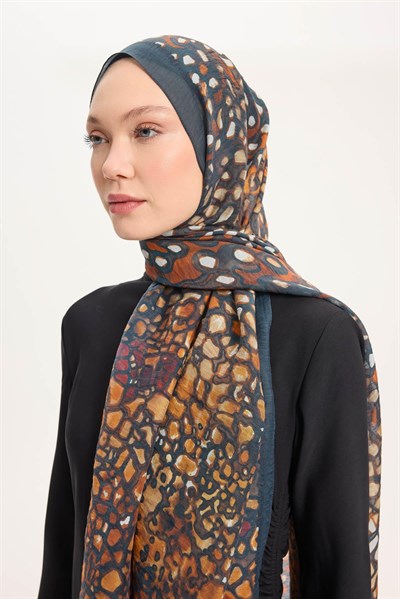 Tencel Monare Şal Zümrüt Taş Desen 75x195