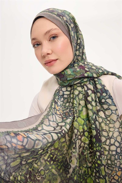 Tencel Monare Gri Taş Desen 75x195