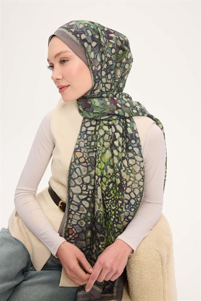 Tencel Monare Gri Taş Desen 75x195