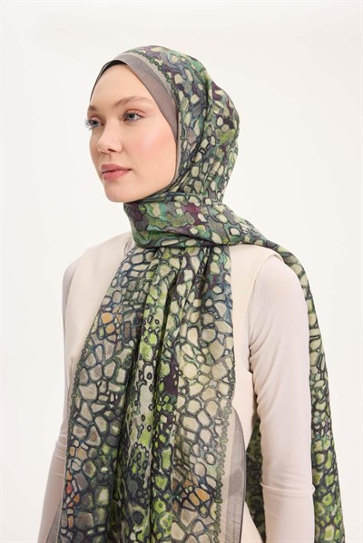 Tencel Monare Gri Taş Desen 75x195