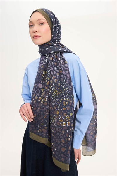 Tencel Monare Asker Yeşili Taş Desen 75x195