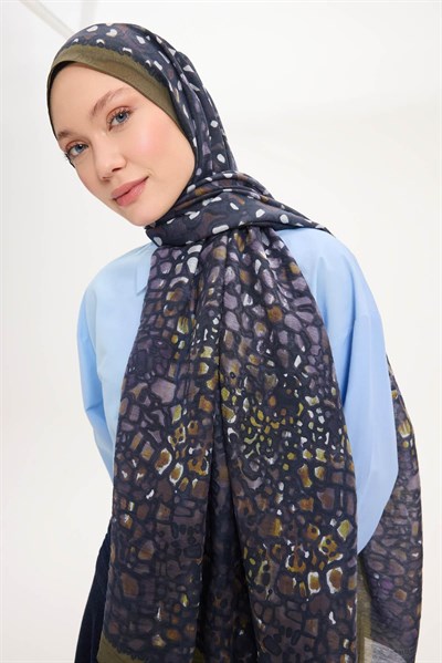 Tencel Monare Asker Yeşili Taş Desen 75x195