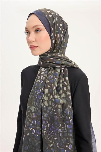 Tencel Monare Lacivert Taş Desen 75x195