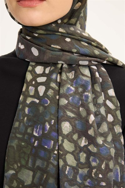 Tencel Monare Lacivert Taş Desen 75x195