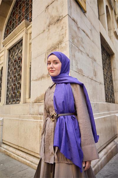 Silk Home Monogram Pamuk İpek Şal 461001-10