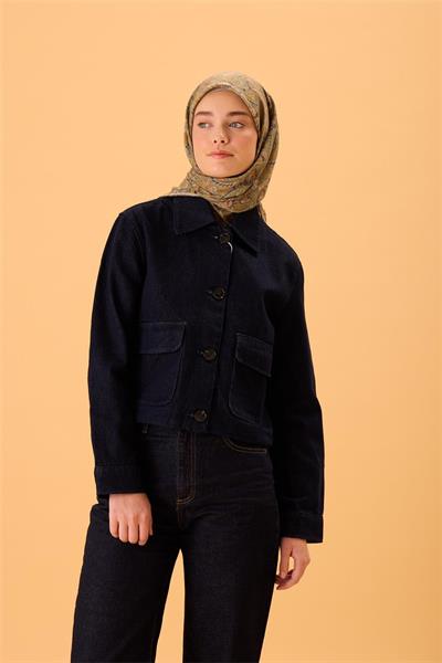 İnce Pamuk Soft Eşarp Yeşil-Turuncu Desenli Kaymaz Dokulu Tok Duruşlu 90x90