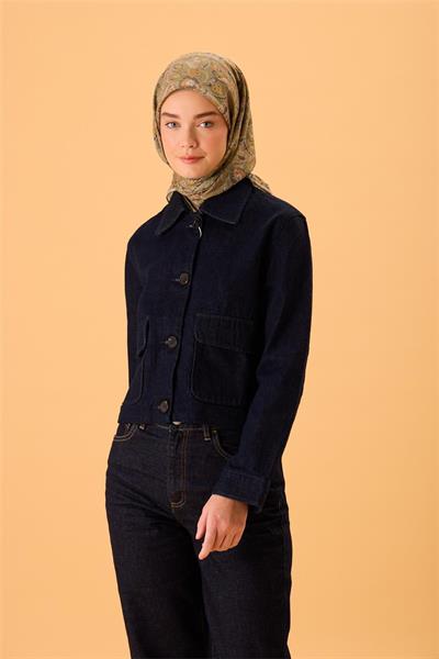 İnce Pamuk Soft Eşarp Yeşil-Turuncu Desenli Kaymaz Dokulu Tok Duruşlu 90x90